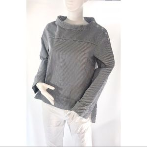 J Crew Black & White Striped Cotton Shirt  4
